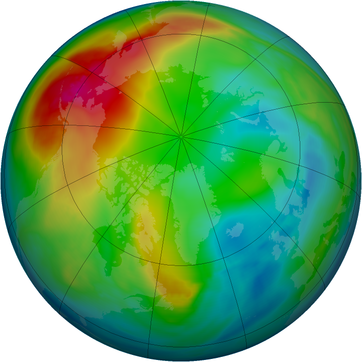 Arctic ozone map for 22 December 2006